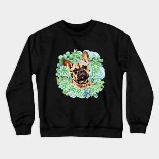 Succulents and French bulldog Crewneck Sweatshirt